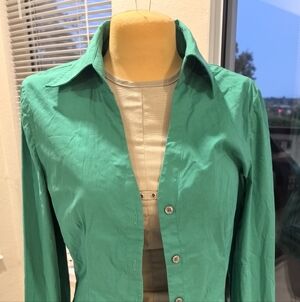 Vintage Express Design Studio Green Tailor Shirt size S